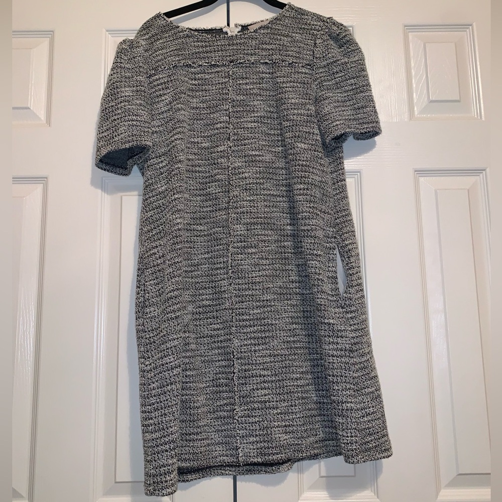 LOFT Black and White Tweed Dress